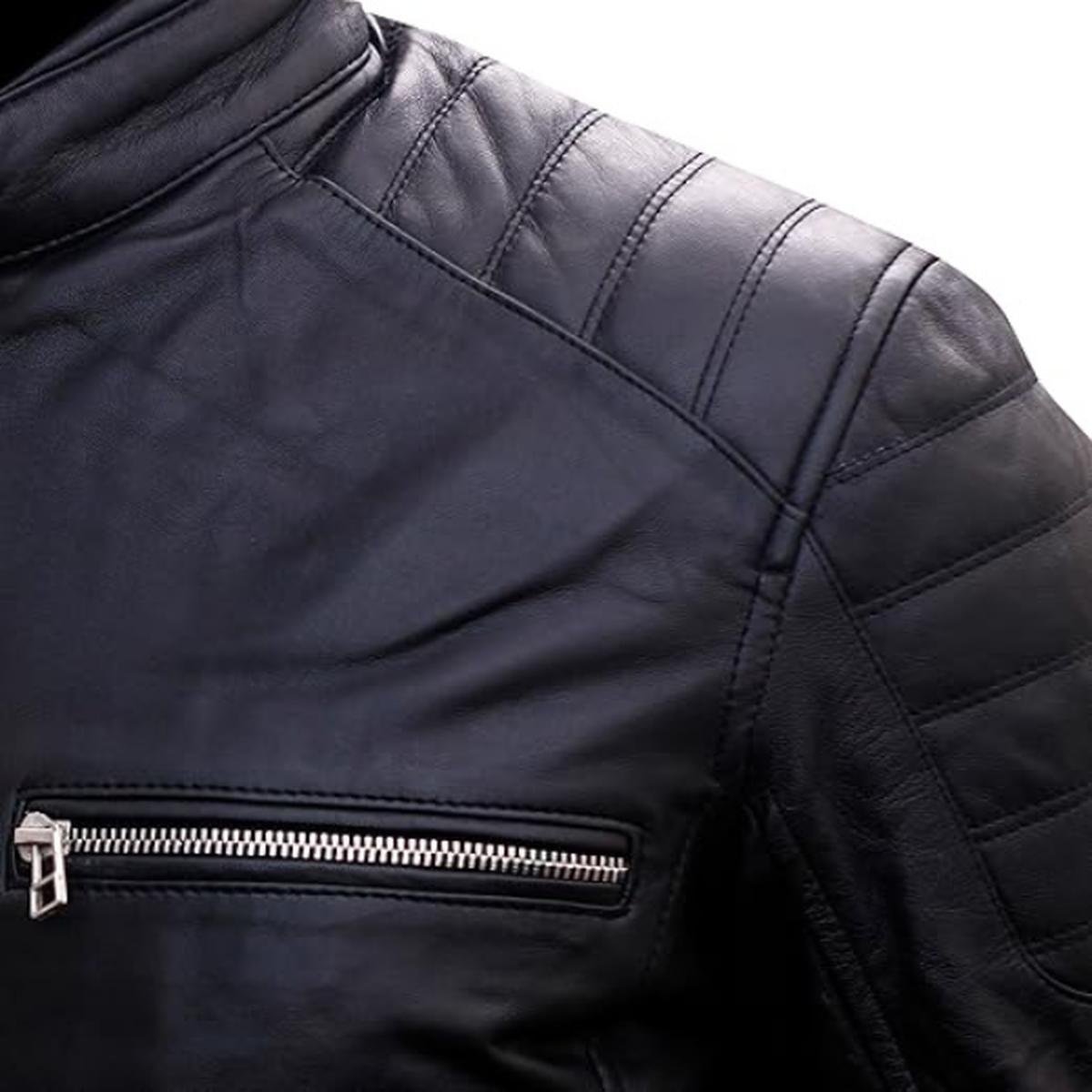 Men Cafe Racer Leather Black Jacket Design (3)