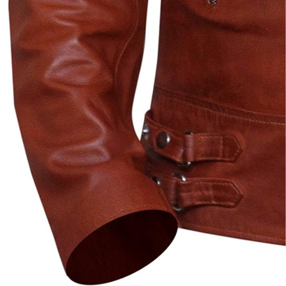 Men Brown Sheepskin Leather Jacket (4)