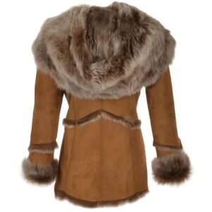 Vintage Longhaired Faux Fur Leather Overcoat