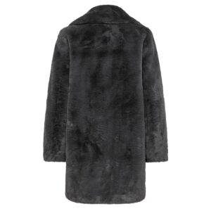 Tall Dark Gray Faux Fur Coat