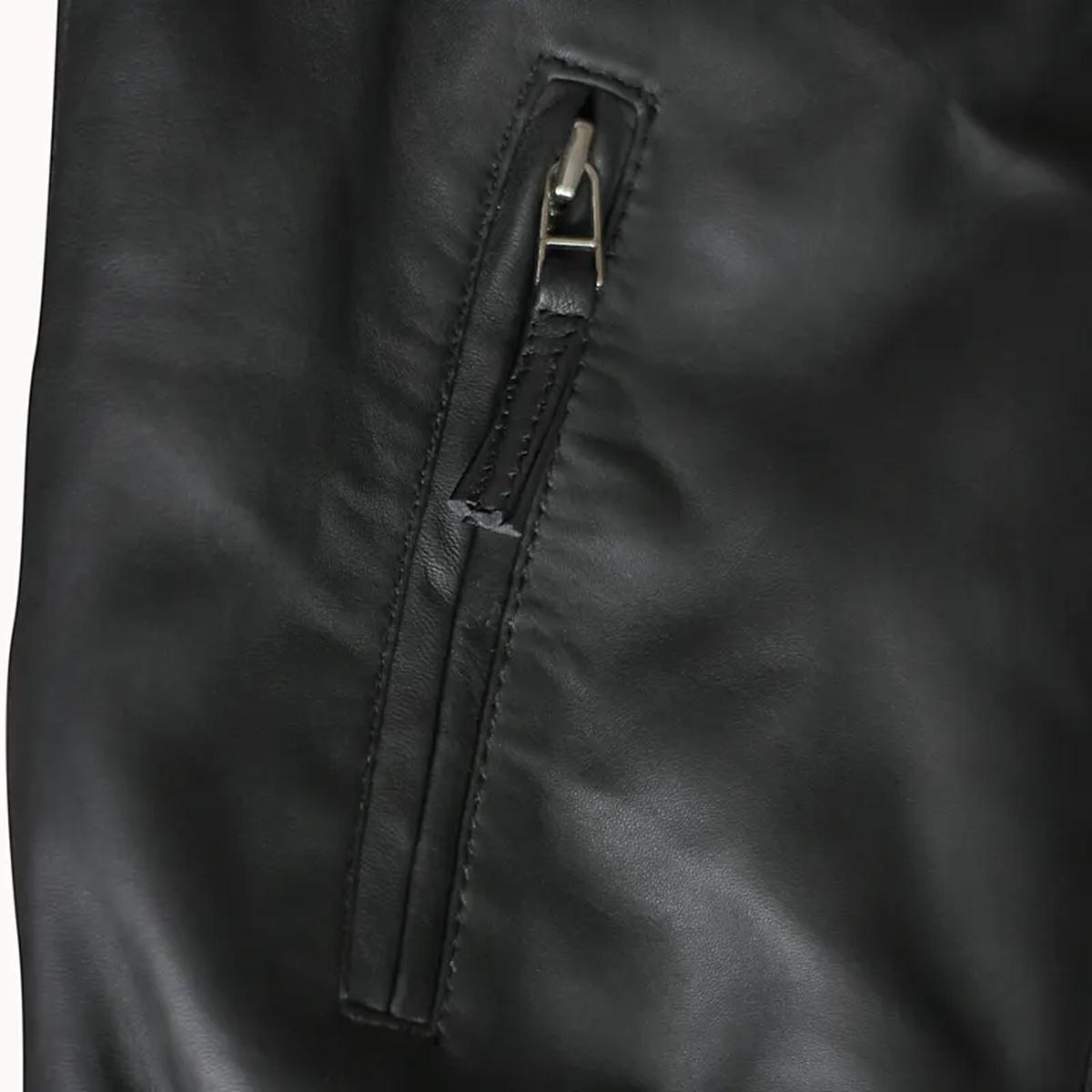 Premium Real Black Motorcycle Leather Vest For Men (3)