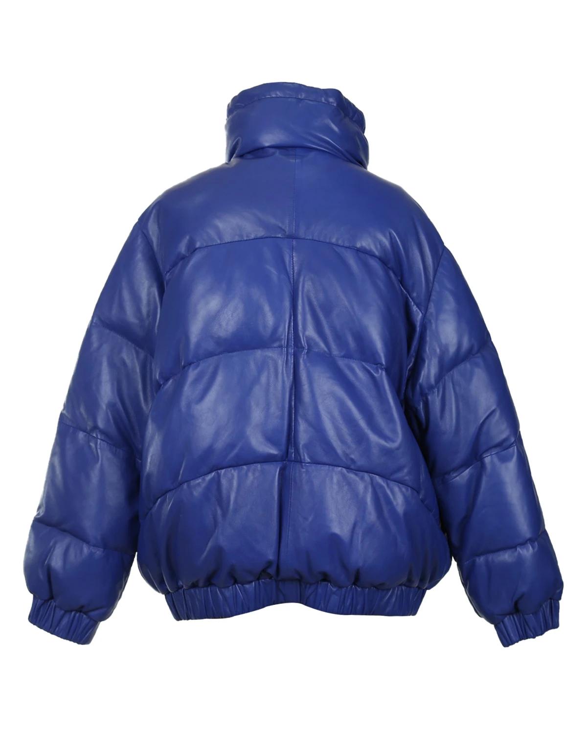 Women Lisa Oversized Puffer Bomber Sheepskin Leather Jacket (3)