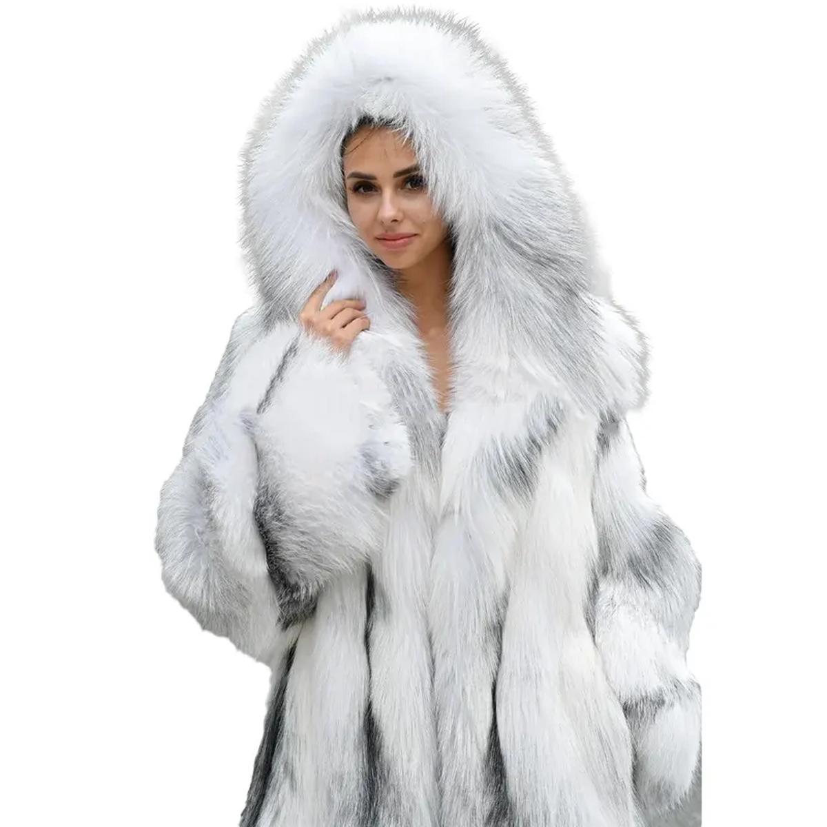 Luxury Artic Marble Faux Fur Coat (3)