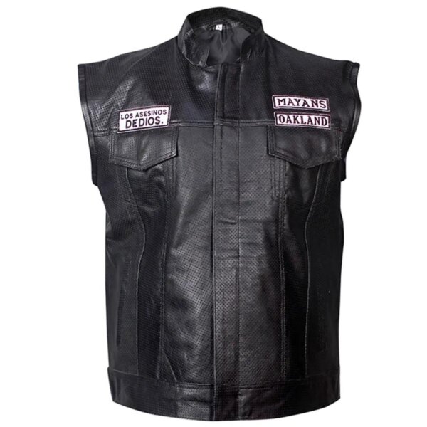 Men Black Sheepskin Leather Vest