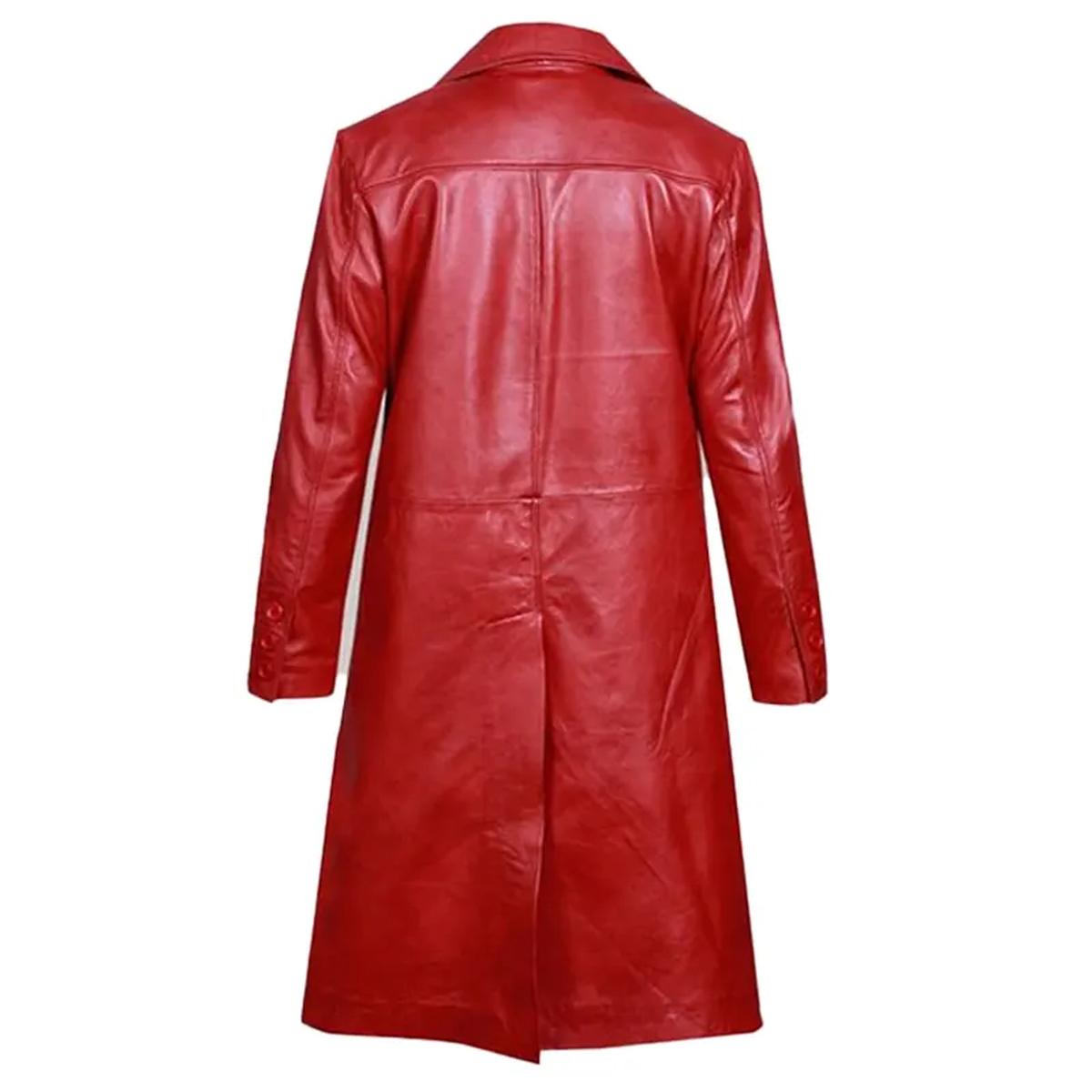 Red Leather Trench Coat (2)