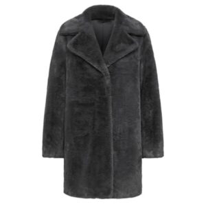 Tall Dark Gray Faux Fur Coat