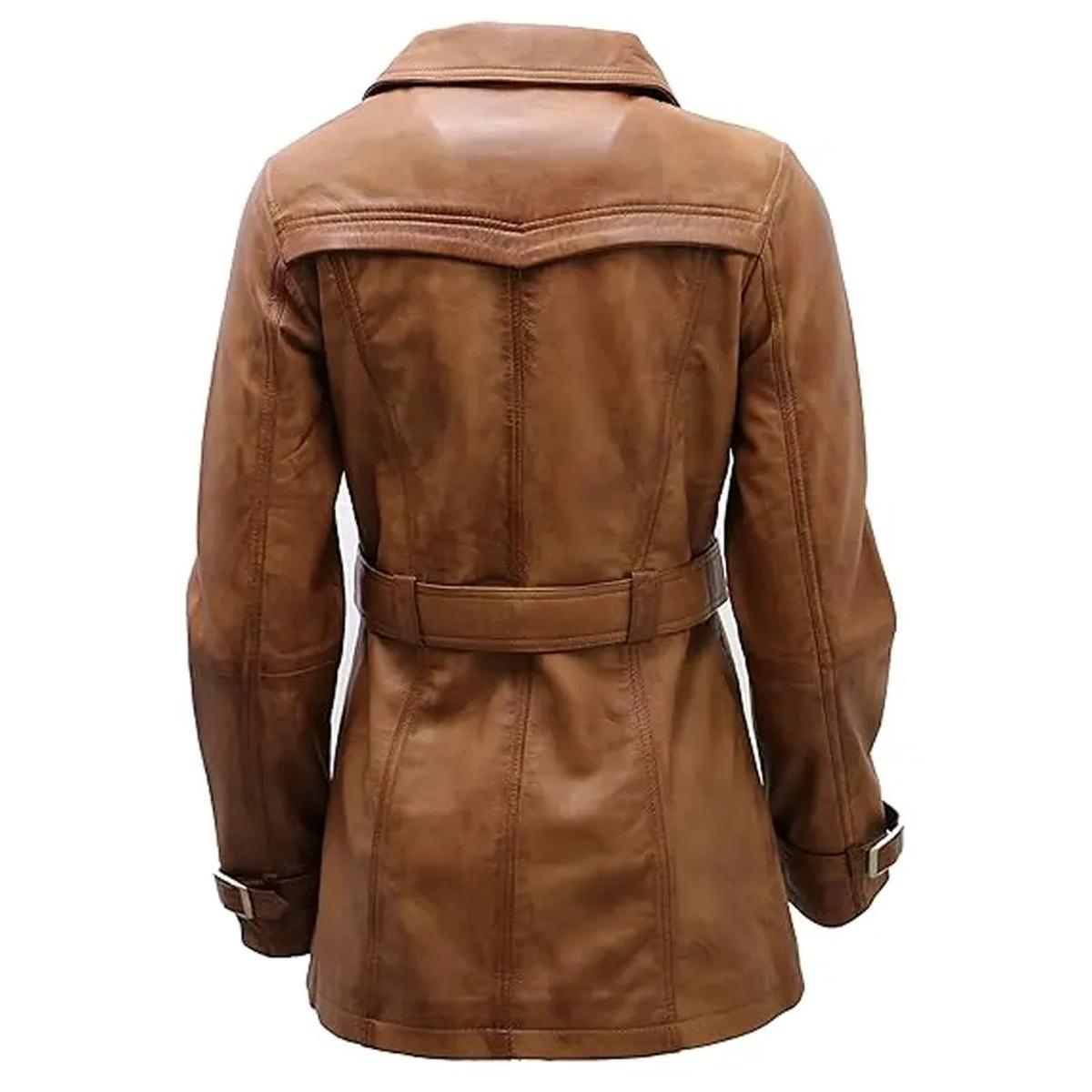 Stylish Tan Leather Overcoat (3)