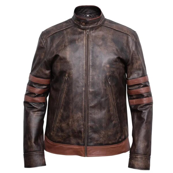 Men Hugh Jackman Wolverine Sheepskin Leather Jacket