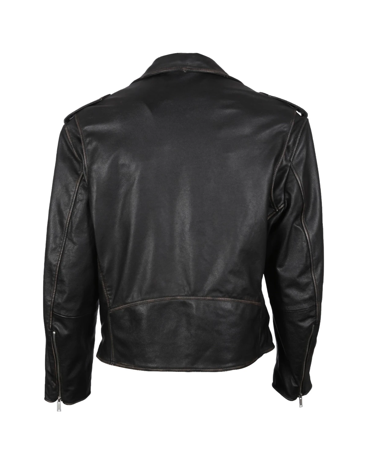 Men Sheepskin Belted Biker Leather Jacket (3)