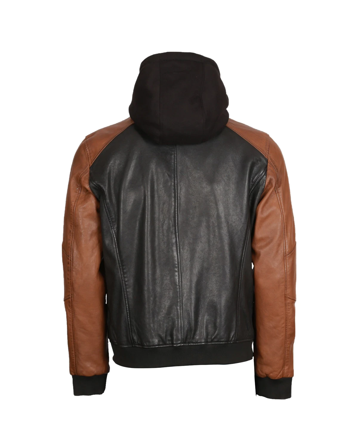 Men Twin Color Leather Jacket (4)