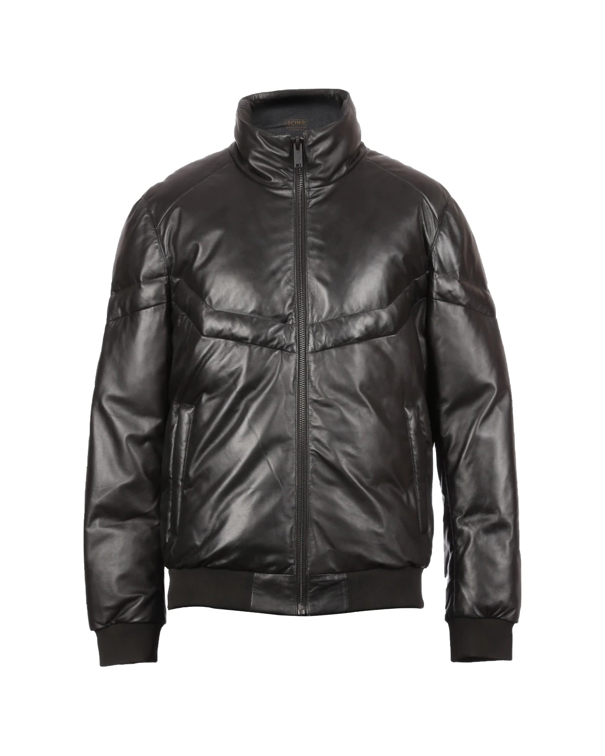 Owen Bomber Leather Puffer Jacket