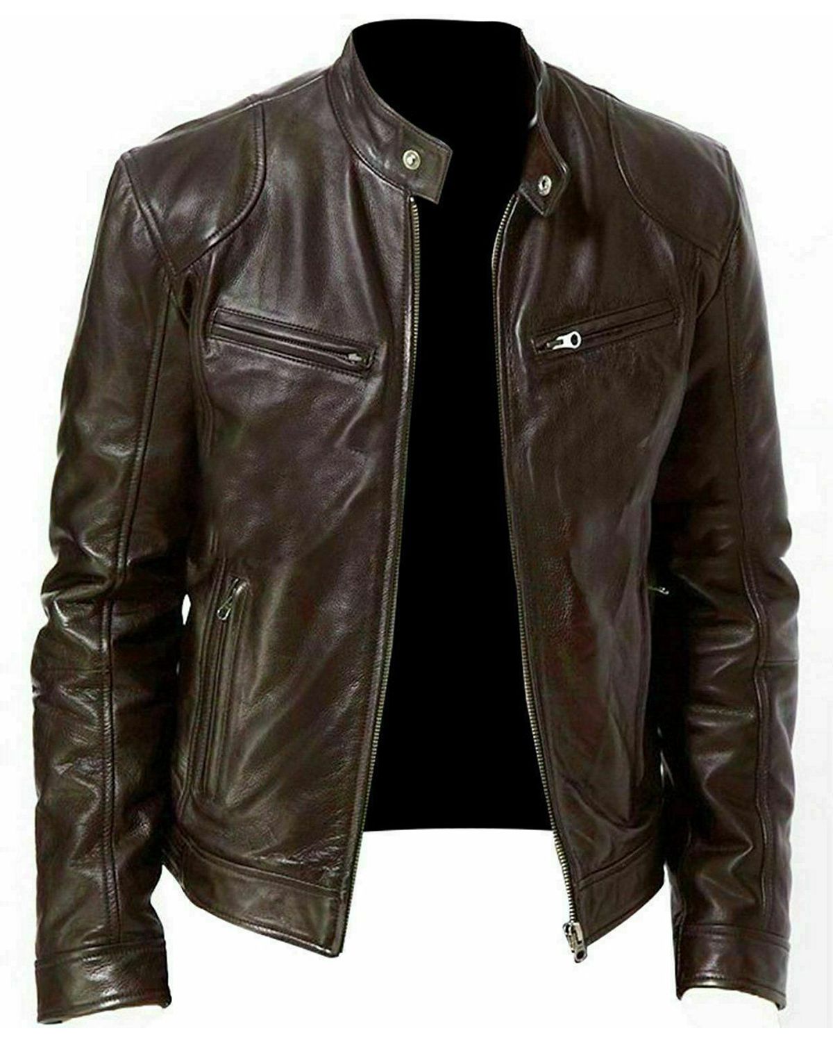 Roy Sheepskin Biker Leather Jacket