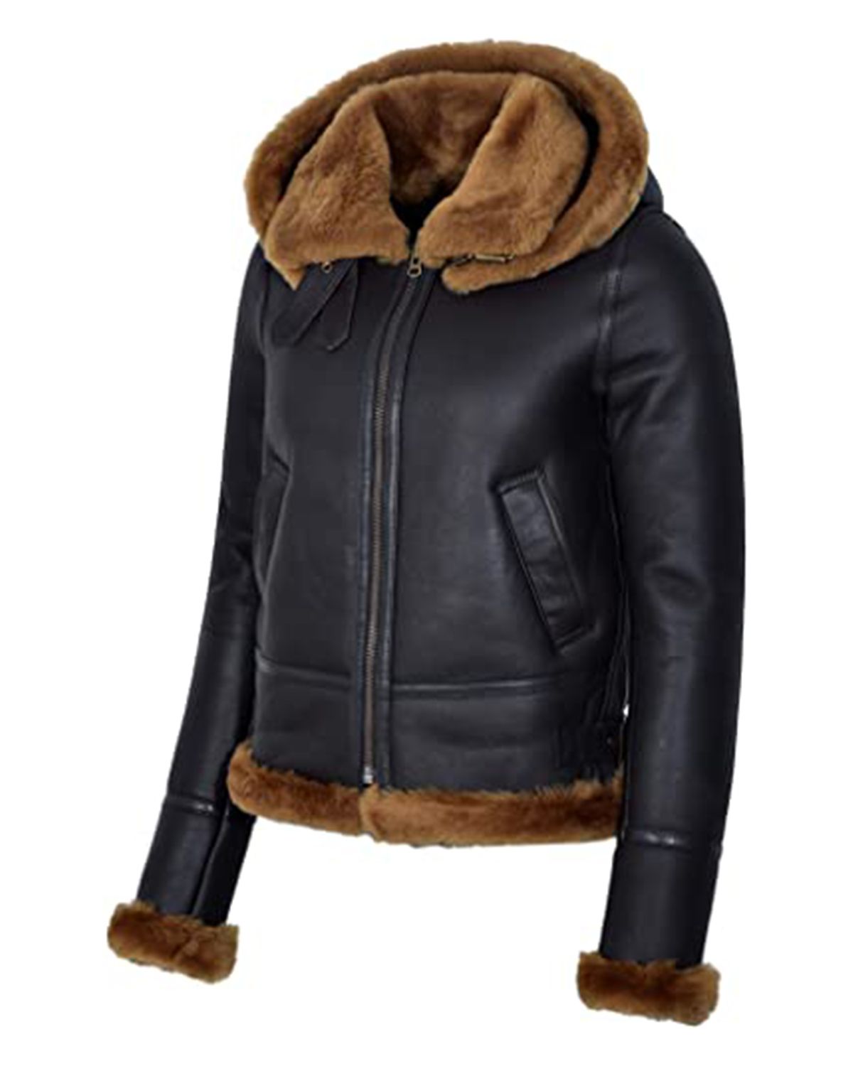 Women B3 Flying Bomber Leather Jacket (3)