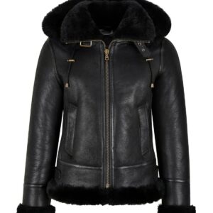 Women B3 Bomber Shearling-Style Leather Jacket