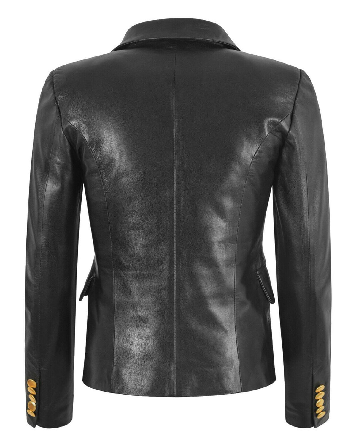 Women Classic Blazer Style Real Leather Jacket (4)