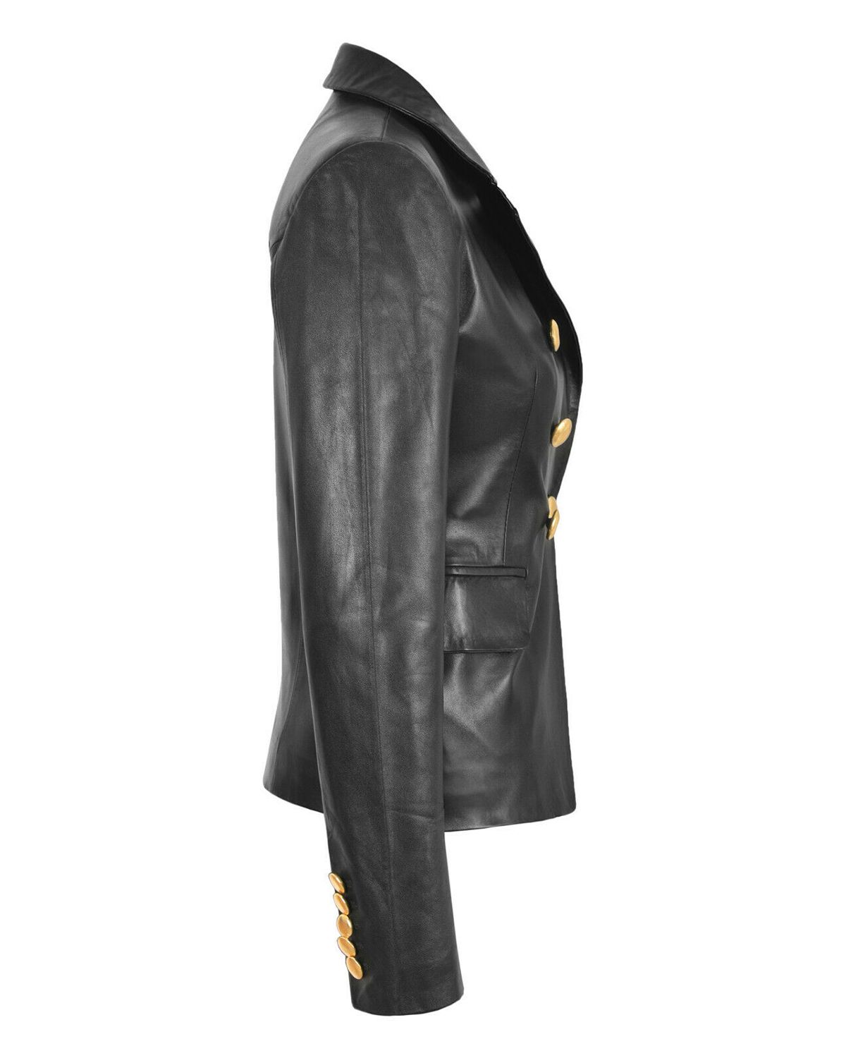 Women Classic Blazer Style Real Leather Jacket (3)