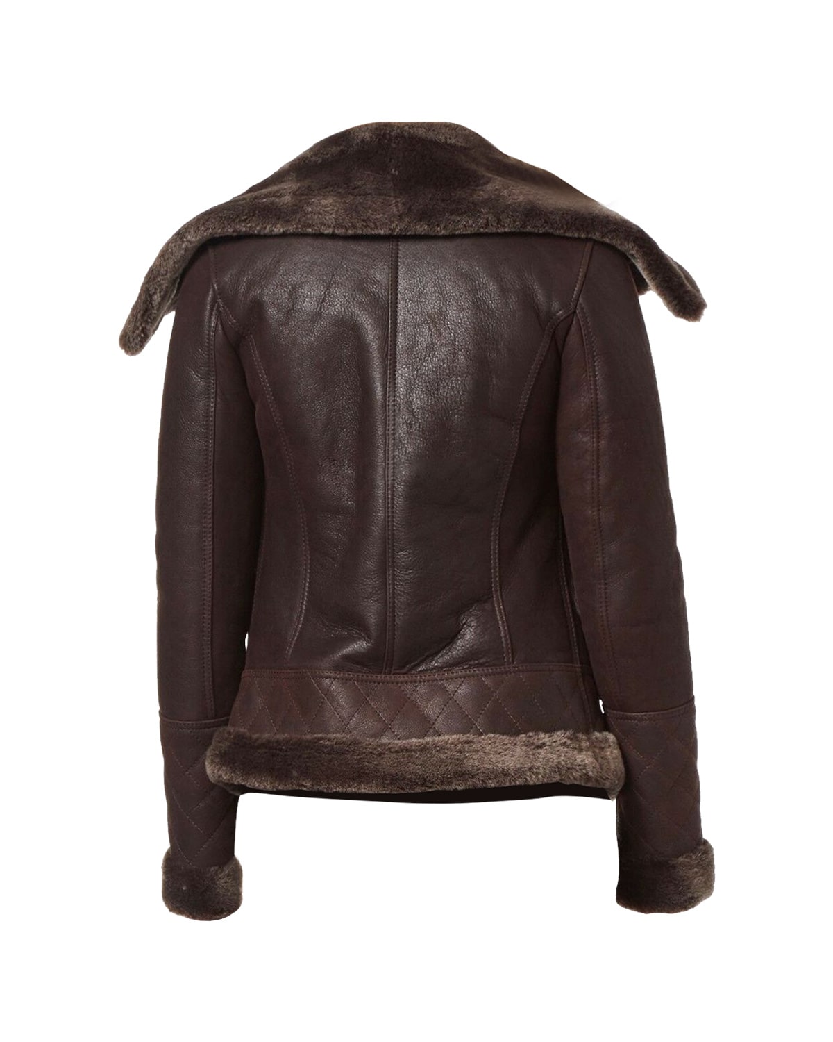 Women Classic Biker Natural Leather Jacket in Dark Brown (4)