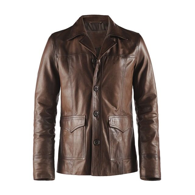 Men Agent 47 Sheepskin Leather Blazer