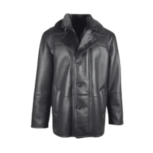 Alex Black Faux Shearling Fur Driving Coat