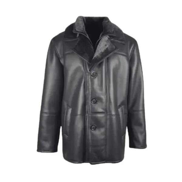Alex Black Shearling Fur Driving Coat