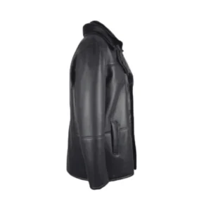 Alex Black Faux Shearling Fur Driving Coat