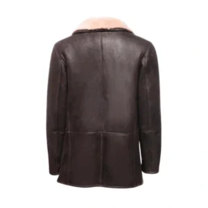 Alex Men’s Leather Brown Shearling-Style Designer Coat