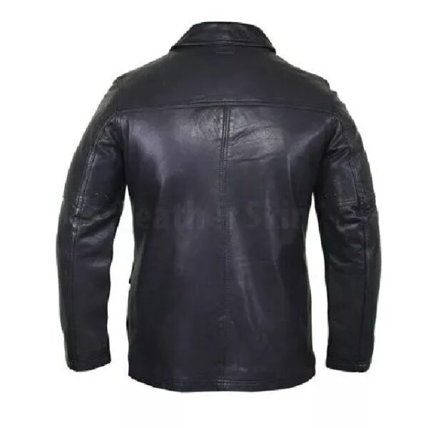 Biker Style Flap Pockets Leather Jacket