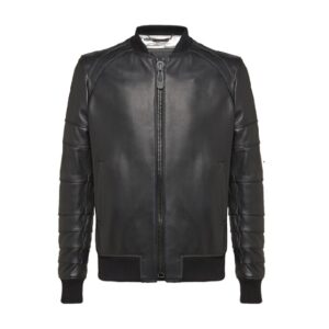 Black Bomber Leather Jacket