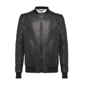 Black Bomber Leather Jacket