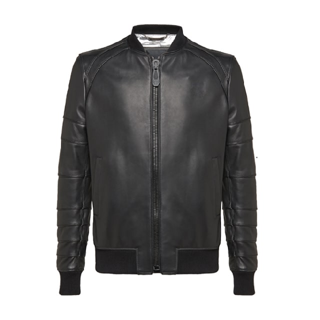 Black Bomber Leather Jacket