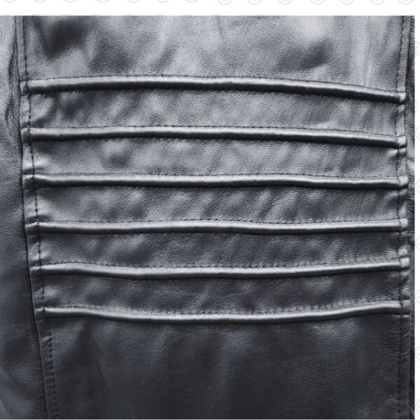 Black Designer Hooded Motorcycle Leather Jacket