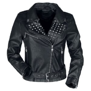 Black Studs Genuine Leather Jacket