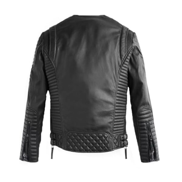 Black Stylish Quilted Leather Jacket