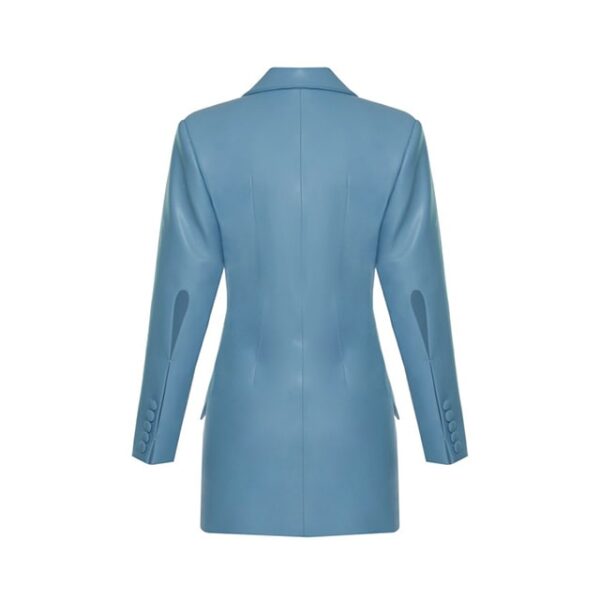 Aleksandre Akhalkatsishvili Replica Blue Leather Blazer