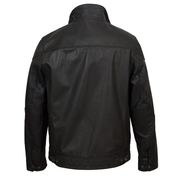 Classic Sheepskin Mens Leather Trucker Jacket
