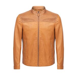 Women Cognac Biker Motorcycle Leather Jacket