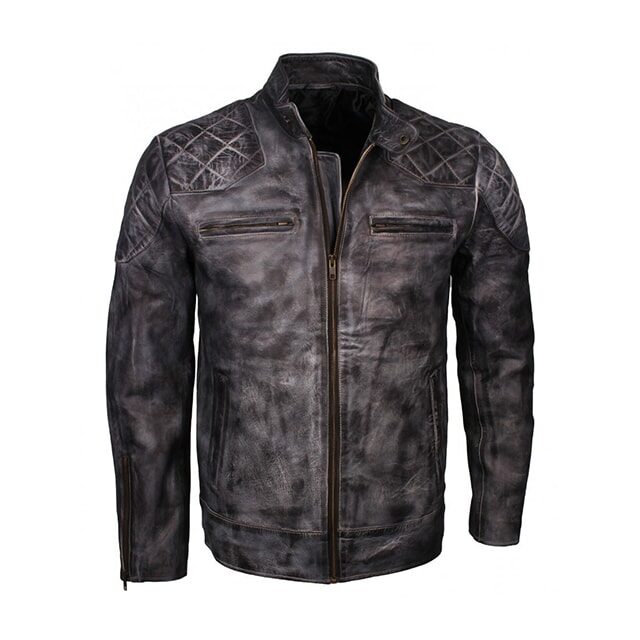Men David Biker Sheepskin Leather Jacket
