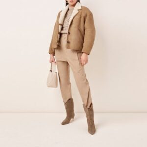 Women Étoile Leather Suede with Faux Shearling Coat