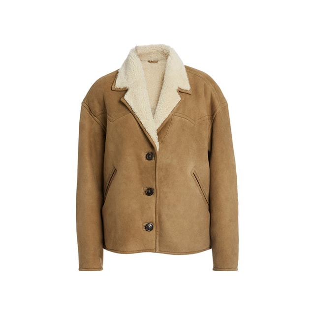 Women Étoile Leather Suede with Shearling Coat