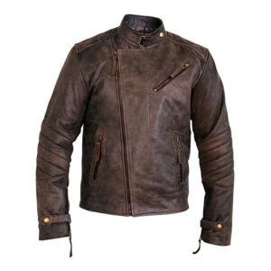 Women Kendal  Moto Racer Distressed Leather Jacket