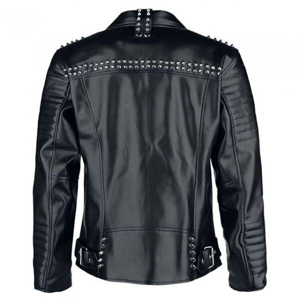 Men’s Black Studded Biker Leather Jacket