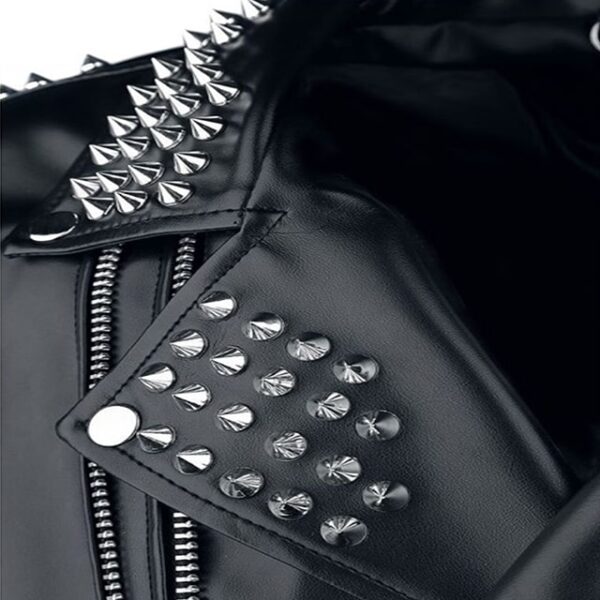 Men’s Black Studded Biker Leather Jacket