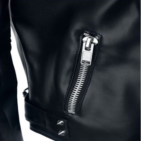 Men’s Black Studded Biker Leather Jacket