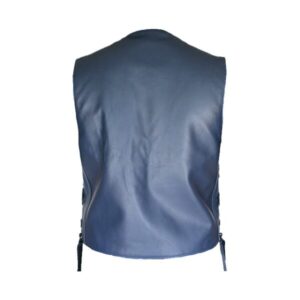 Men’s Blue Cruiser Leather Vest