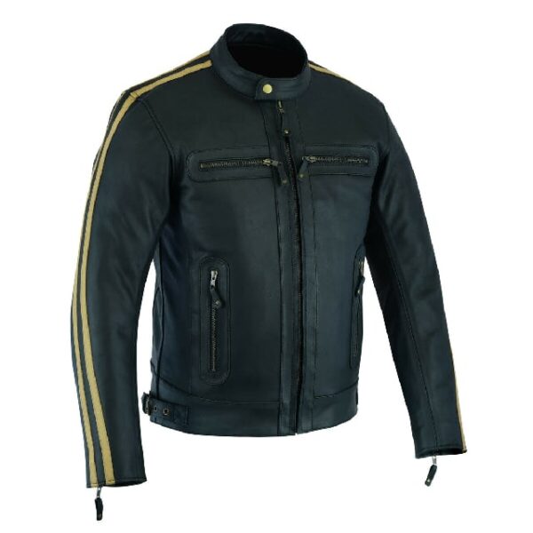 Men Top-Grain Leather Motorcycle Sheepskin Jacket