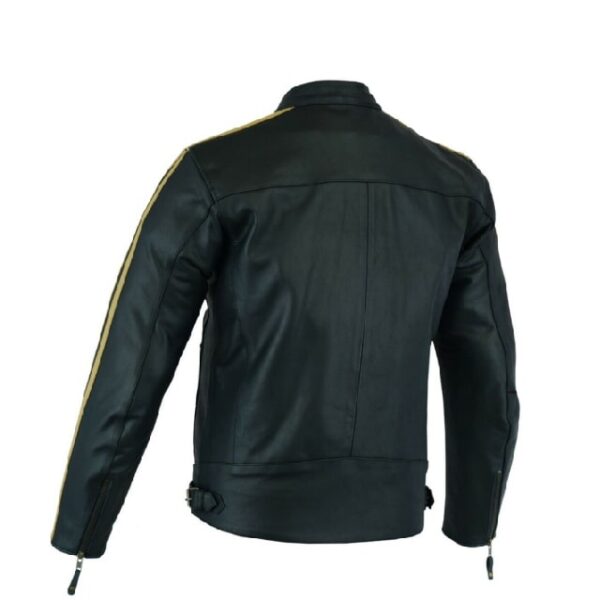 Men Top-Grain Leather Motorcycle Sheepskin Jacket