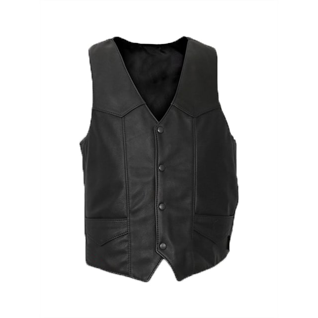 Men’s Ash Gray Leather Vest