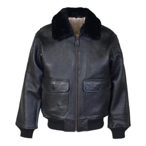 Mens Aviator Shearling-Style Bomber Jacket