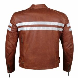 Men’s Brown Sheepskin Leather Jacket Motorcycle