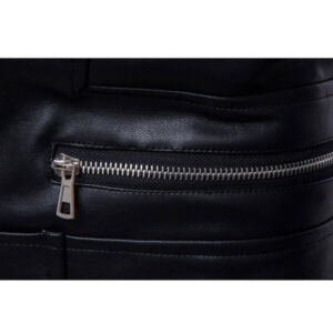 Mens Casual Slim Fit Sheepskin Leather Biker Jacket
